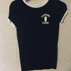 black and white caffeine please tee